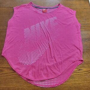 Nike Women's Sleeveless T-Shirt Oversized Athletic Top Pink Size Small Retro 80s